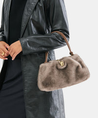 RAVEL SHOULDER BAG GREY FAUX FUR