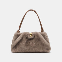 RAVEL SHOULDER BAG GREY FAUX FUR