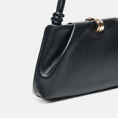 RAVEL SHOULDER BAG BLACK LEATHER