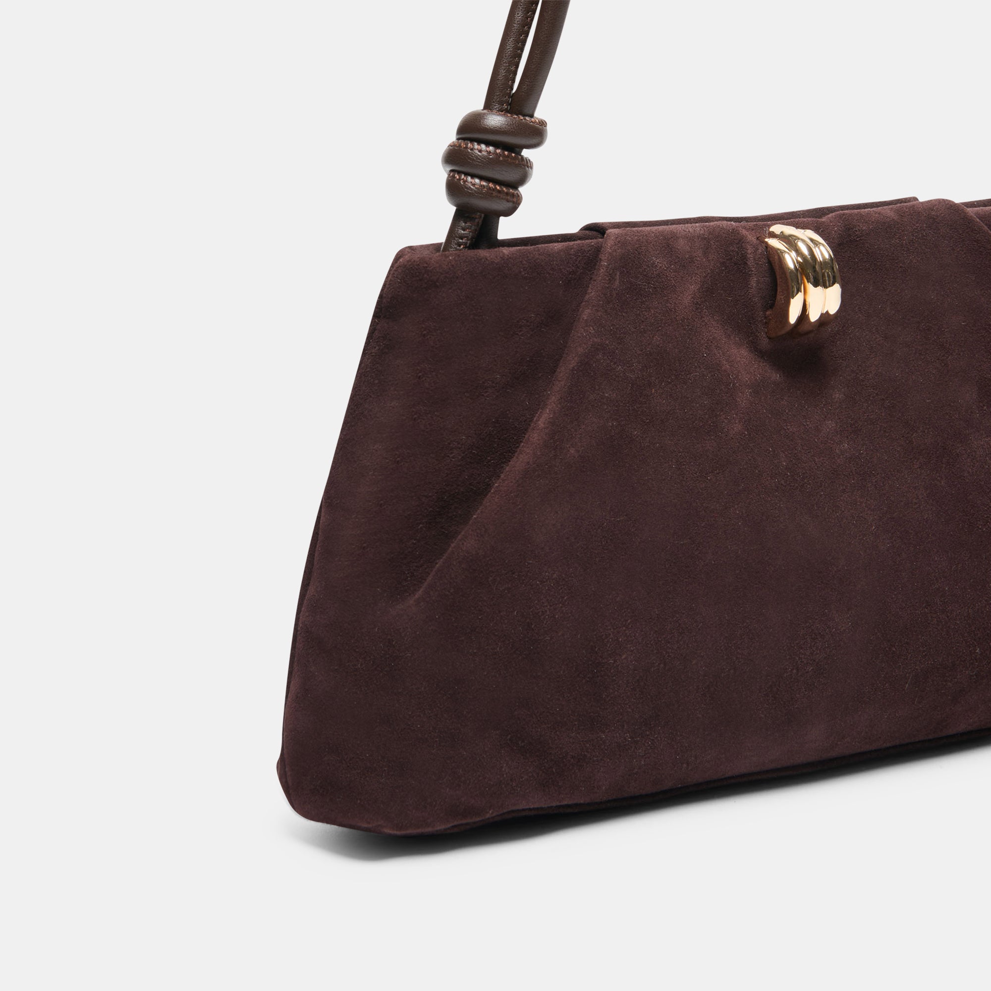 RAVEL SHOULDER BAG CHOCOLATE SUEDE