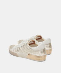 ZINA WIDE SNEAKERS BONE GOLD WOVEN