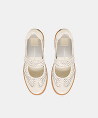NANET SNEAKERS WHITE PERFORATED LEATHER