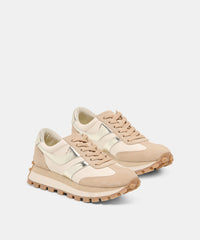 TRESA SNEAKERS WHITE GOLD SUEDE