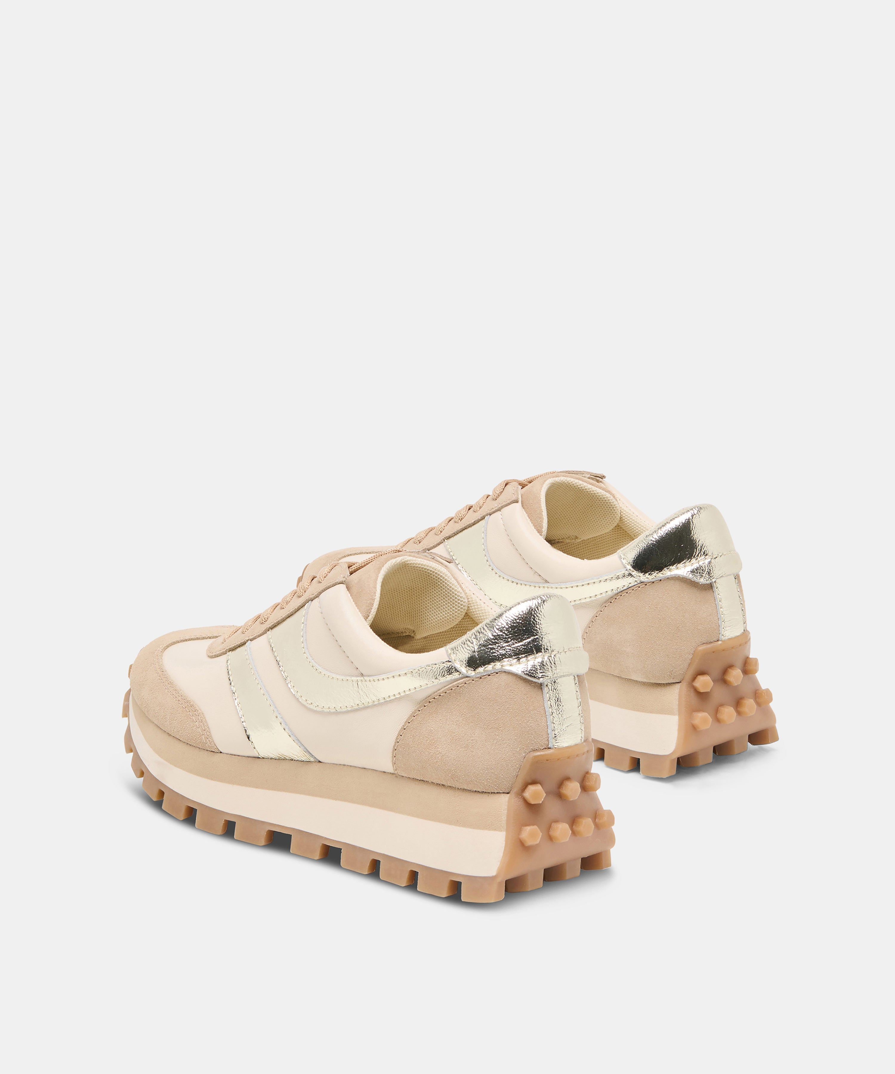 TRESA SNEAKERS WHITE GOLD SUEDE