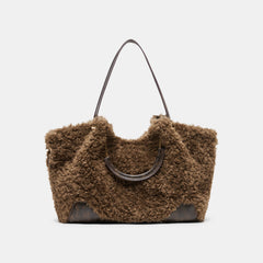 NOMAD TOTE CHOCOLATE FAUX FUR