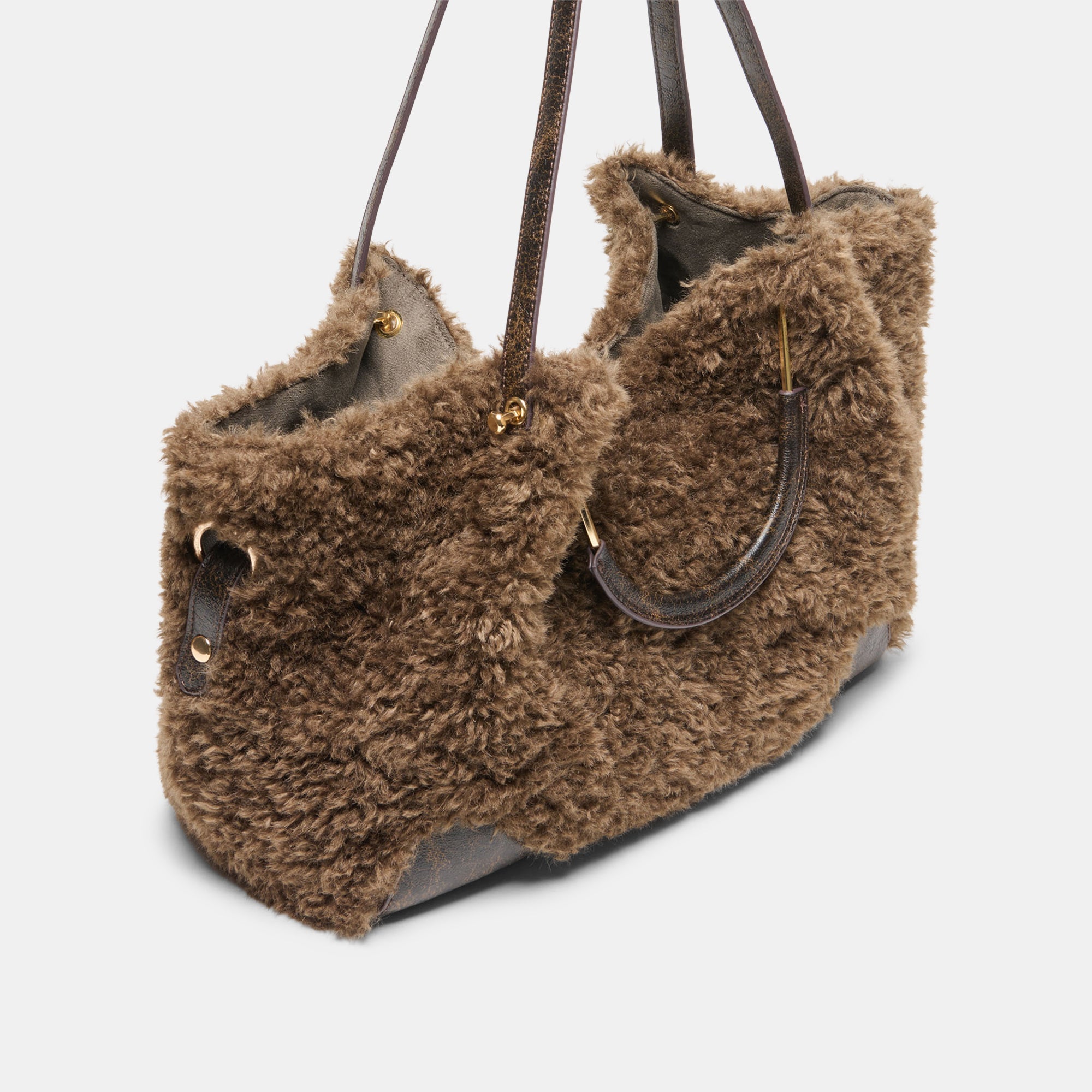 NOMAD TOTE CHOCOLATE FAUX FUR