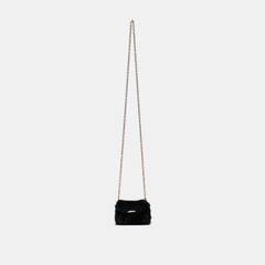 BRINDI CROSSBODY WALLET BLACK FAUX FUR