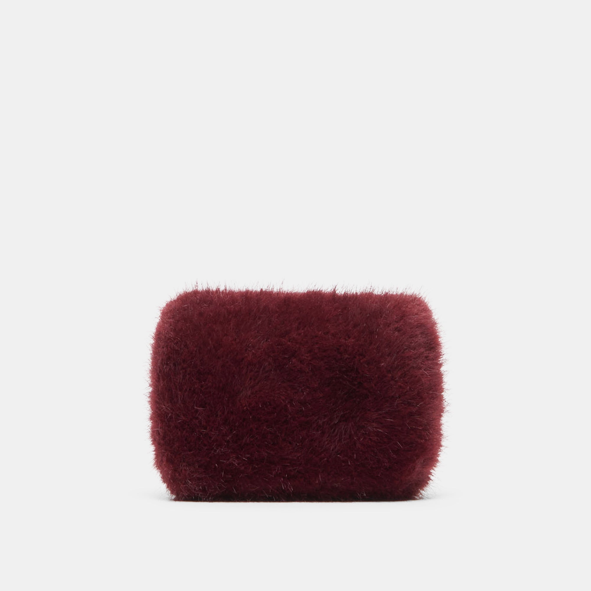 BRINDI CROSSBODY WALLET BURGUNDY FAUX FUR