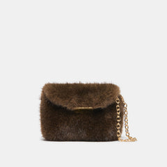 BRINDI CROSSBODY WALLET MINK FAUX FUR