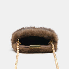 BRINDI CROSSBODY WALLET MINK FAUX FUR