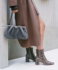 BAYRA BOOTIES SNAKE TAN EMBOSSED LEATHER