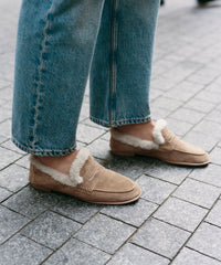 CLOEY PLUSH LOAFERS LT BROWN SUEDE