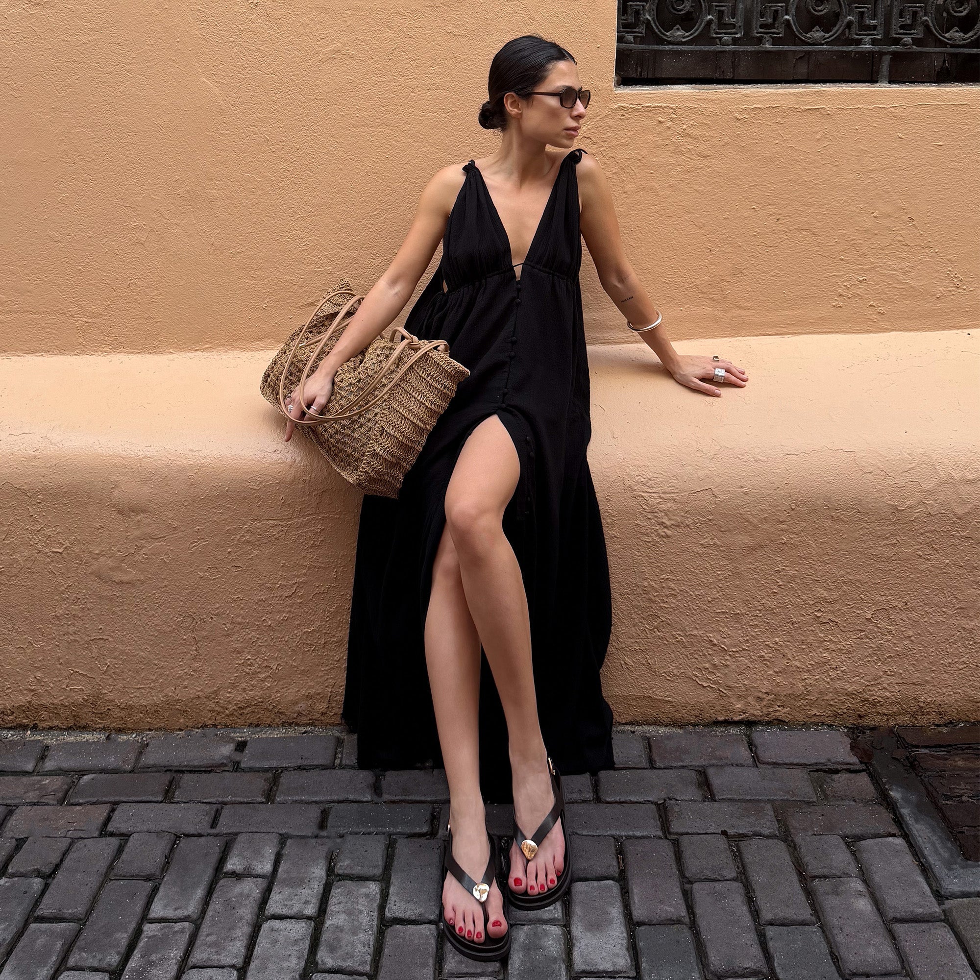JONY SANDALS BLACK LEATHER